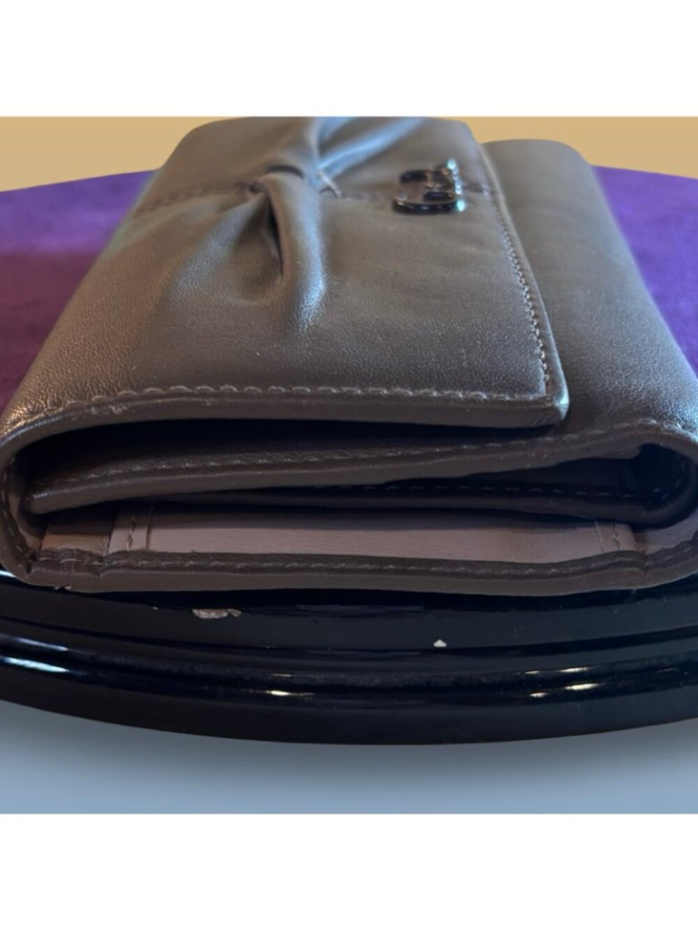 Coach Brown Leather Accordion Wallet With Card Slots ID Window & Zipper Pocket - Picture 8 of 9